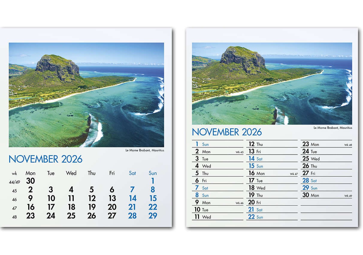 Blue Planet Mini Desk Calendar