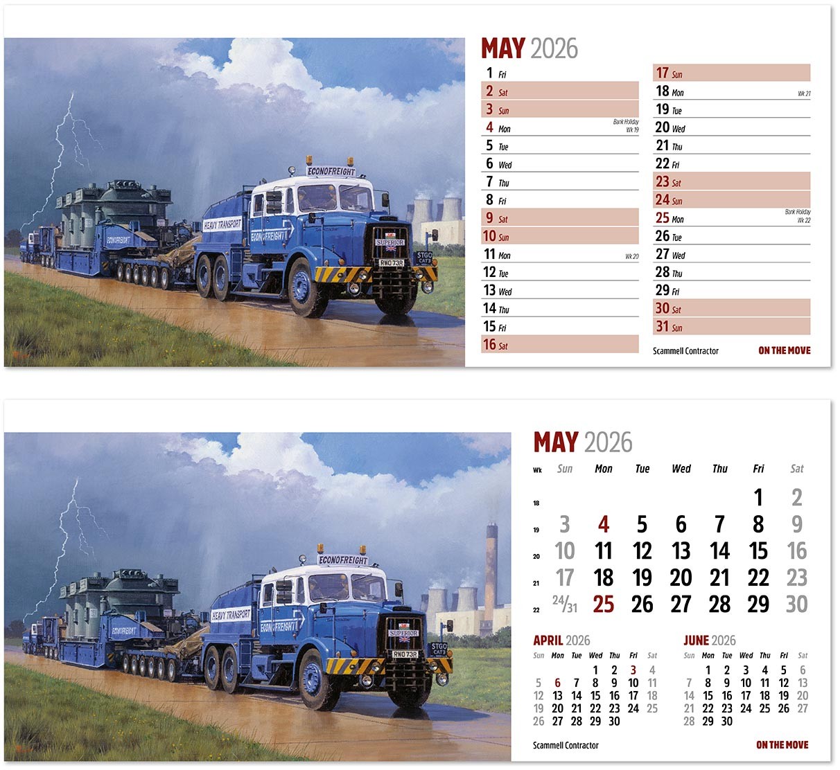 On the Move Desk Calendar