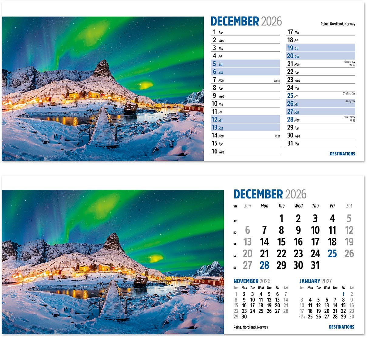 Destinations Desk Calendar