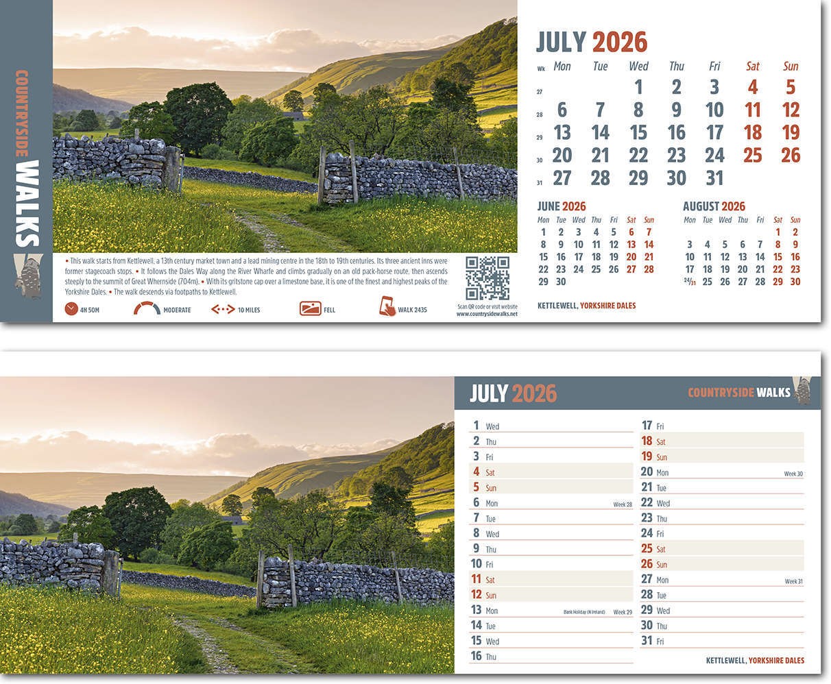 Countryside Walks Task Station Desk Calendar