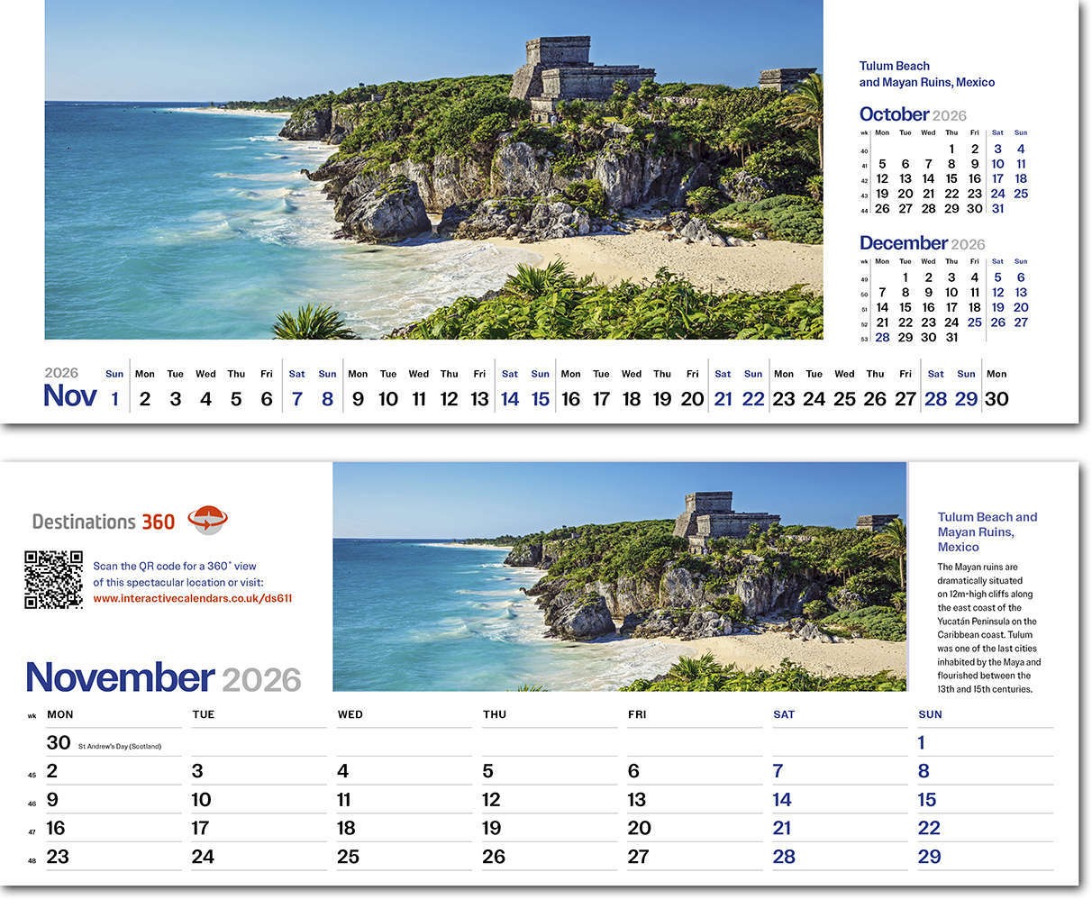 Destinations360 Desk Calendar