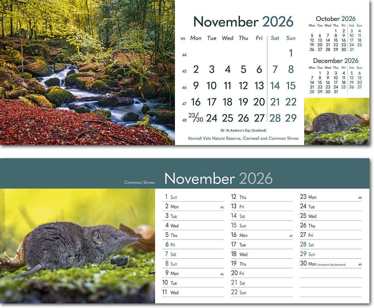 Rural Britain Note Station Desk Calendar 