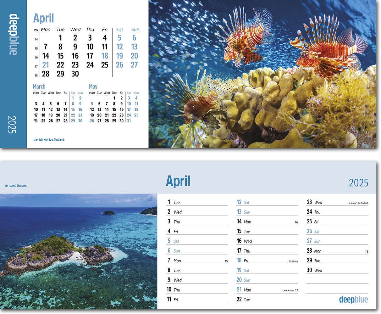 Deep Blue Task Station Desk Calendar