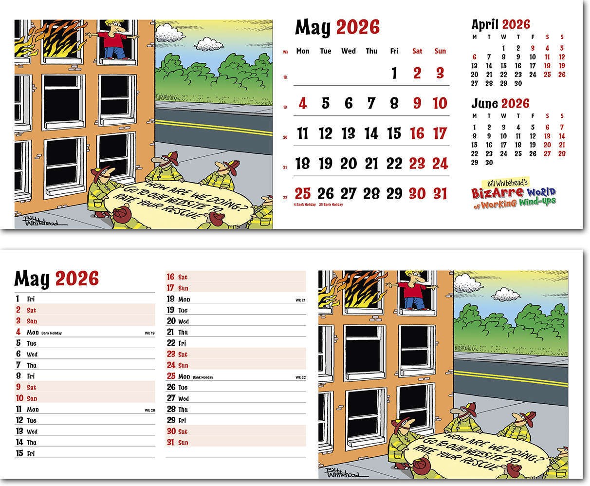 Bizarre World of Working Wind Ups Note Station Desk Calendar