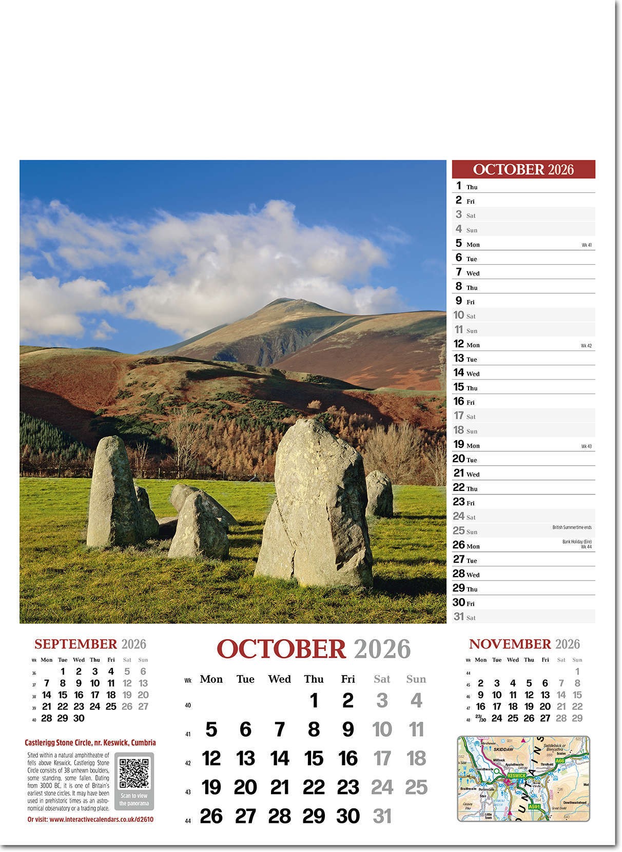 Discover Britain Wall Calendar