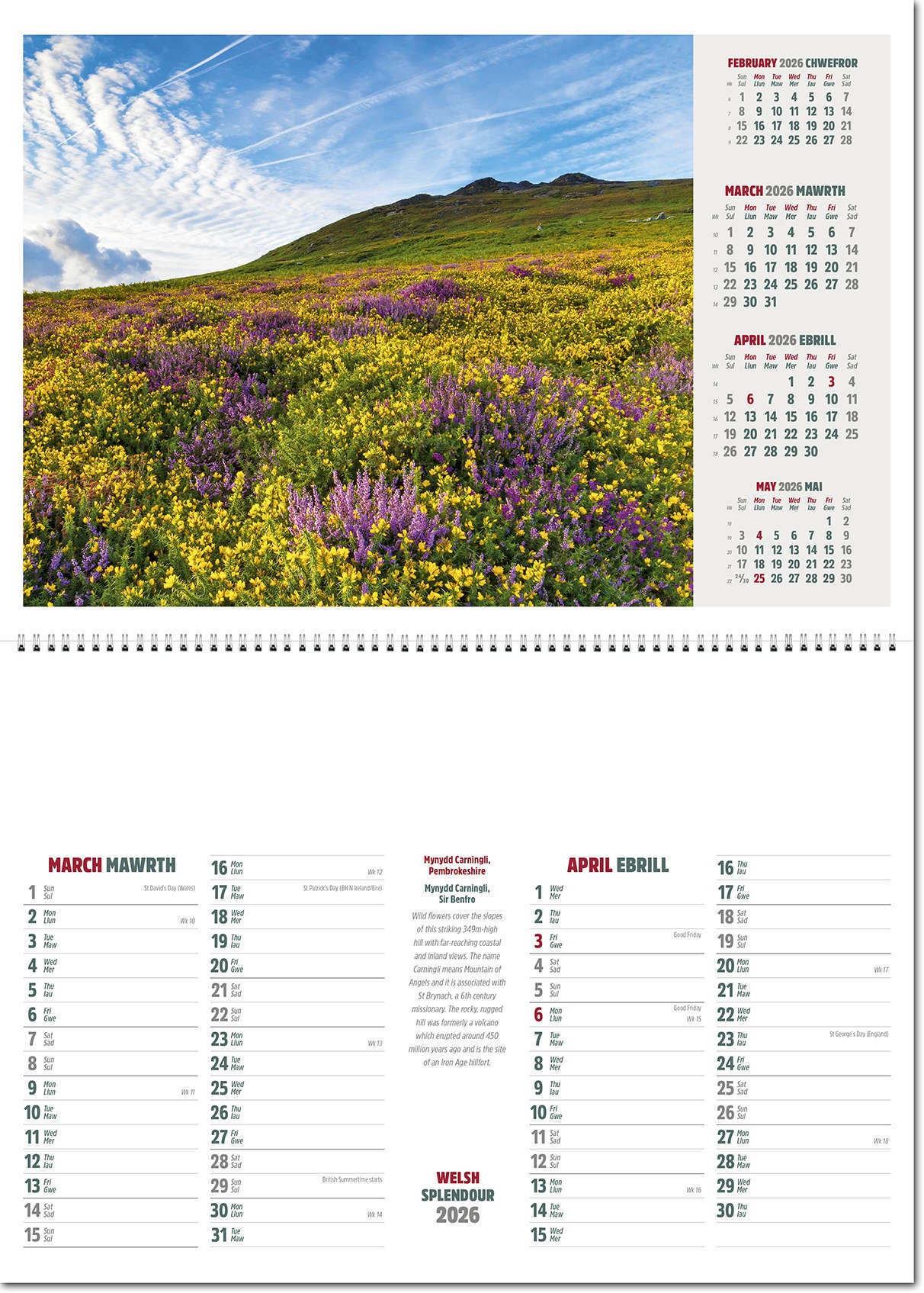 Welsh Splendour Postage Saver Calendar