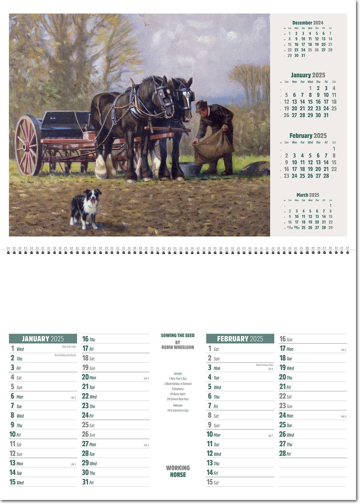 Working Horse Postage Saver Calendar