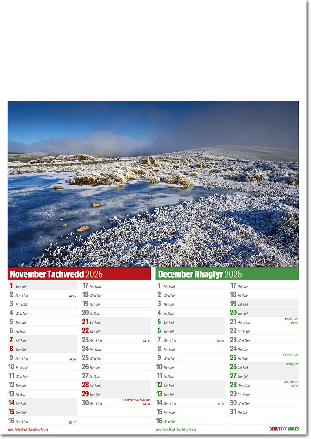 Beauty of Wales Calendar